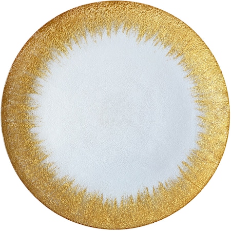 Bon Chef Gold Foil Glass Charger, Handwash Only, (8Pcs / Case) 200000G